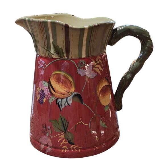 Tracy Porter Octavia Hill Garden Hand Painted Floral Pitcher 9” - Picture 3 of 16